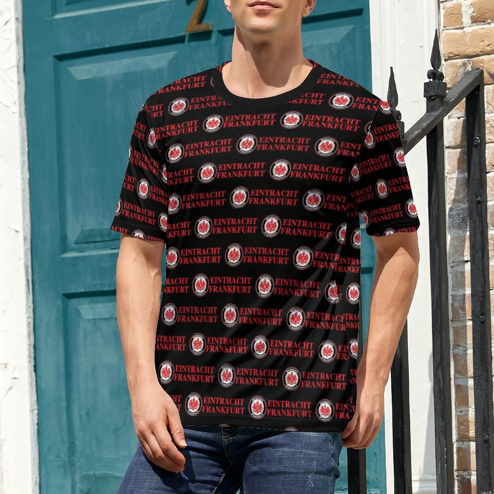 Eintracht Frankfurt Unisex 3D Vollständig Druck Kurzarm T-Shirts Beiläufige Tee Tops Eintracht Frankfurt Unisex 3D Vollständig Druck Kurzarm T-Shirts Beiläufige Tee Tops