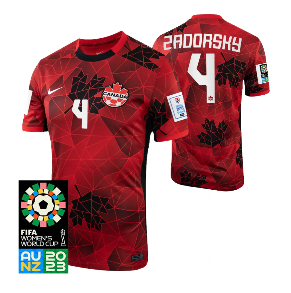Kanada Shelina Zadorsky 4 Home Trikot WM 2023 Kanada Shelina Zadorsky 4 Home Trikot WM 2023