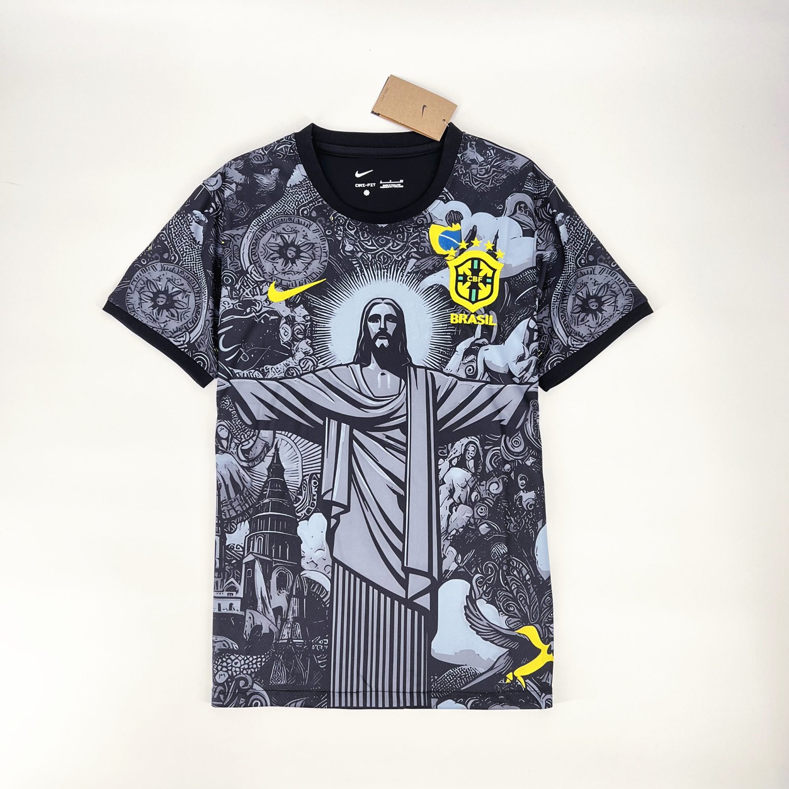 Brasilien Jesus Christus der Erlöser Sonderausgabe Trikot 2024-2025 - Schwarz Brasilien Jesus Christus der Erlöser Sonderausgabe Trikot 2024-2025 - Schwarz