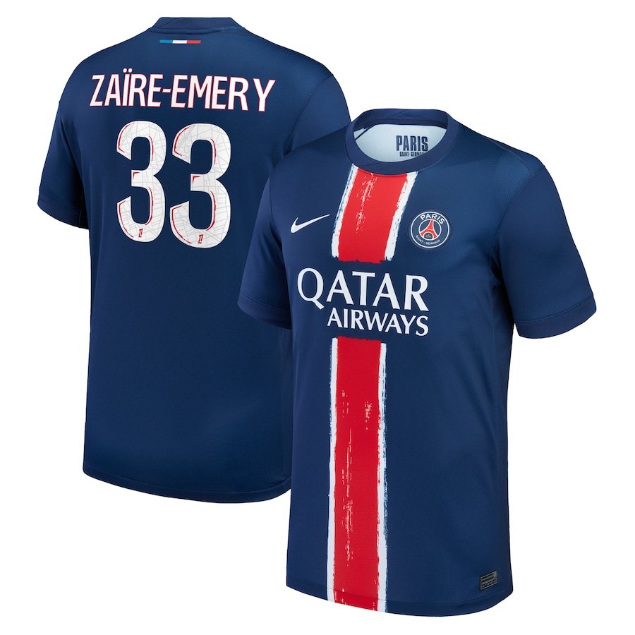 Paris Saint-Germain Warren Zaïre-Emery 33 Home Trikot 2024-2025 Paris Saint-Germain Warren Zaïre-Emery 33 Home Trikot 2024-2025