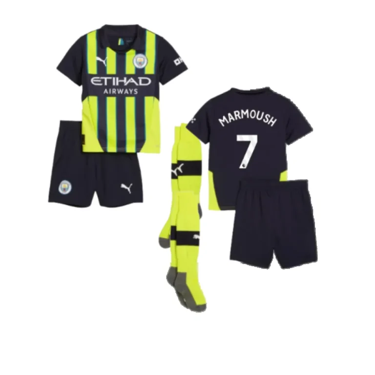 Man City Omar Marmoush 7 Auswärtstrikot Kinder Mini Kit 2024-2025