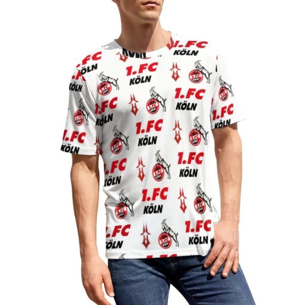 FC Köln 3D Vollständig Druck Kurzarm T-Shirts Beiläufige Tee Tops