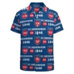 FC Heidenheim Kurzärmelige Herrenhemden, Passform Sommer Kurzarm Casual Button-Down Hemden