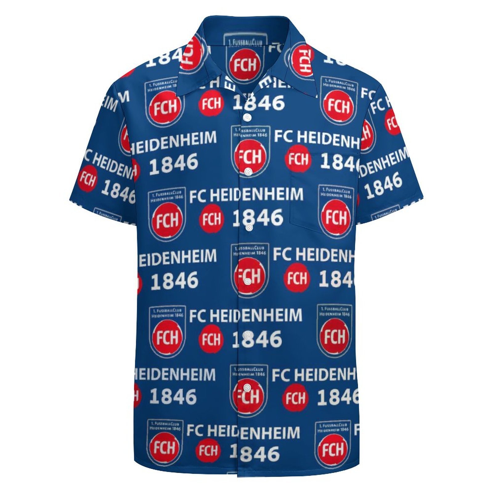 FC Heidenheim Kurzärmelige Herrenhemden, Passform Sommer Kurzarm Casual Button-Down Hemden FC Heidenheim Kurzärmelige Herrenhemden, Passform Sommer Kurzarm Casual Button-Down Hemden