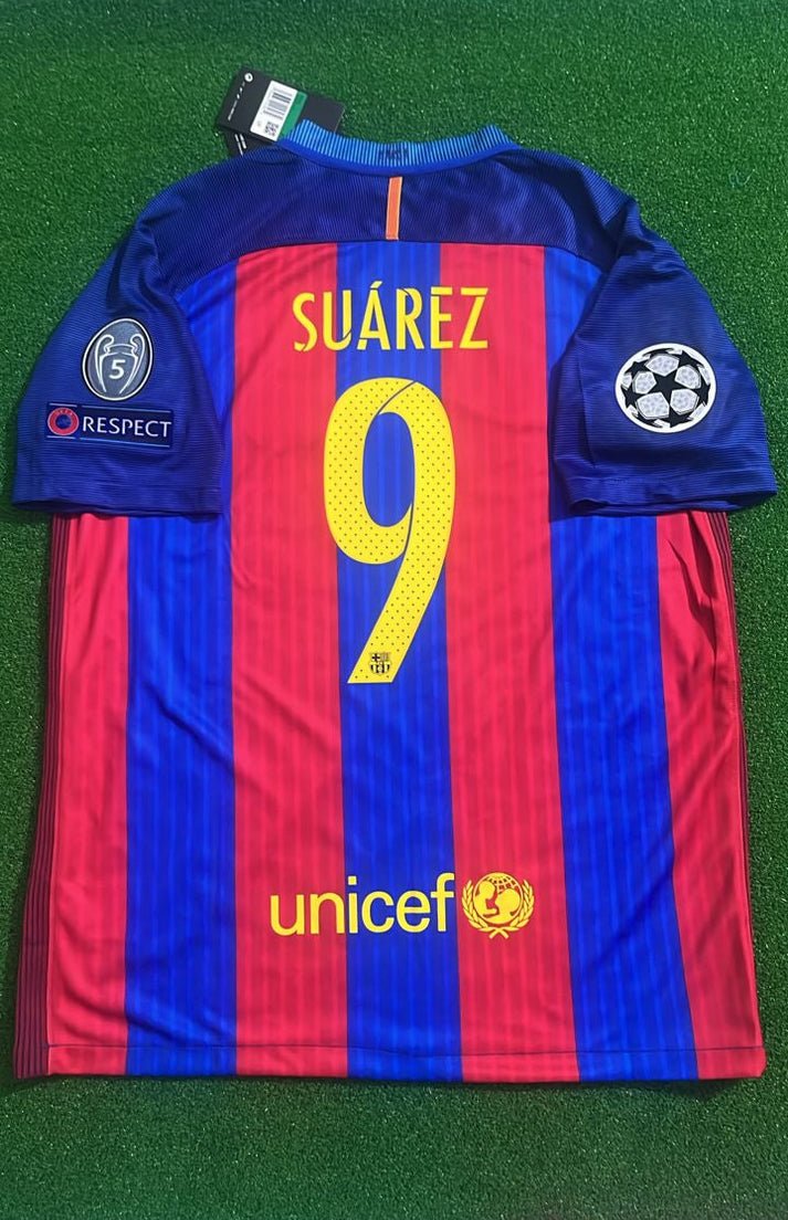 FC Barcelona Luis Suarez 9 Home Retro Trikot 2016-2017