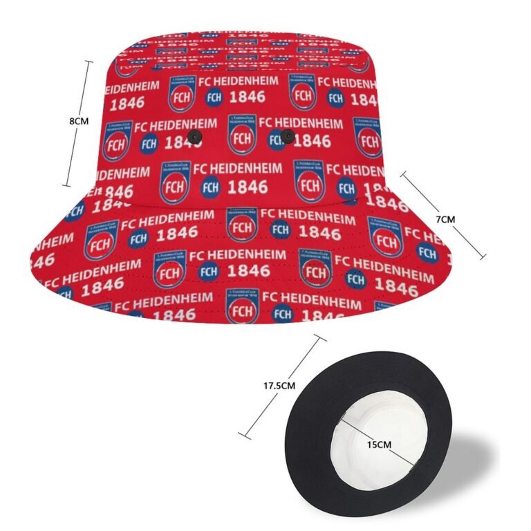 FC Heidenheim Karomuster Sommer Sonnenhut Reversible Bucket Hat