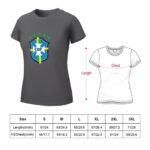 Brasilien Damen Kurzarm Rundhals T-Shirt Casual Sommer Tops