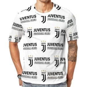 Juventus FC Unisex 3D Vollständig Druck Kurzarm T-Shirts Beiläufige Tee Tops