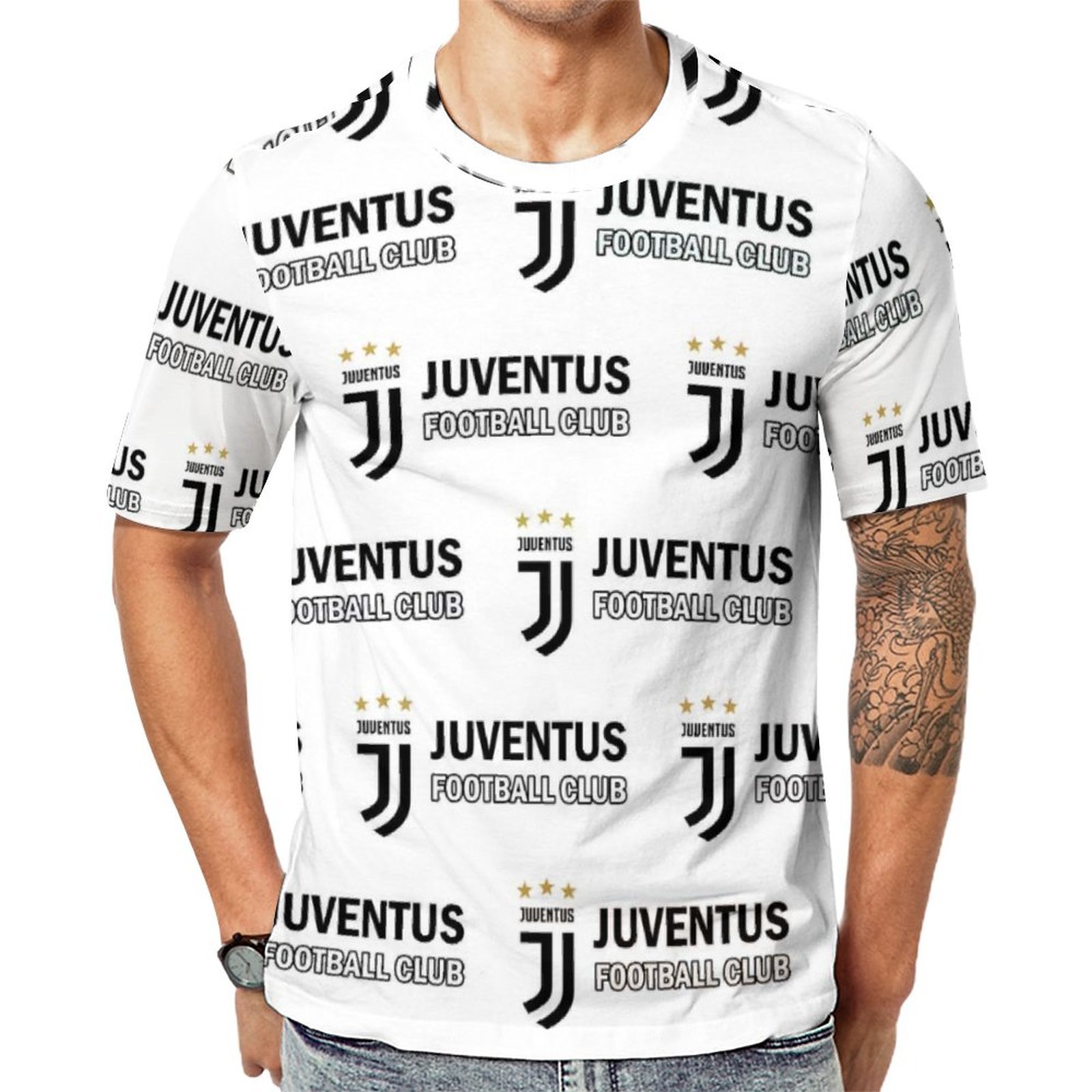 Juventus FC Unisex 3D Vollständig Druck Kurzarm T-Shirts Beiläufige Tee Tops Juventus FC Unisex 3D Vollständig Druck Kurzarm T-Shirts Beiläufige Tee Tops