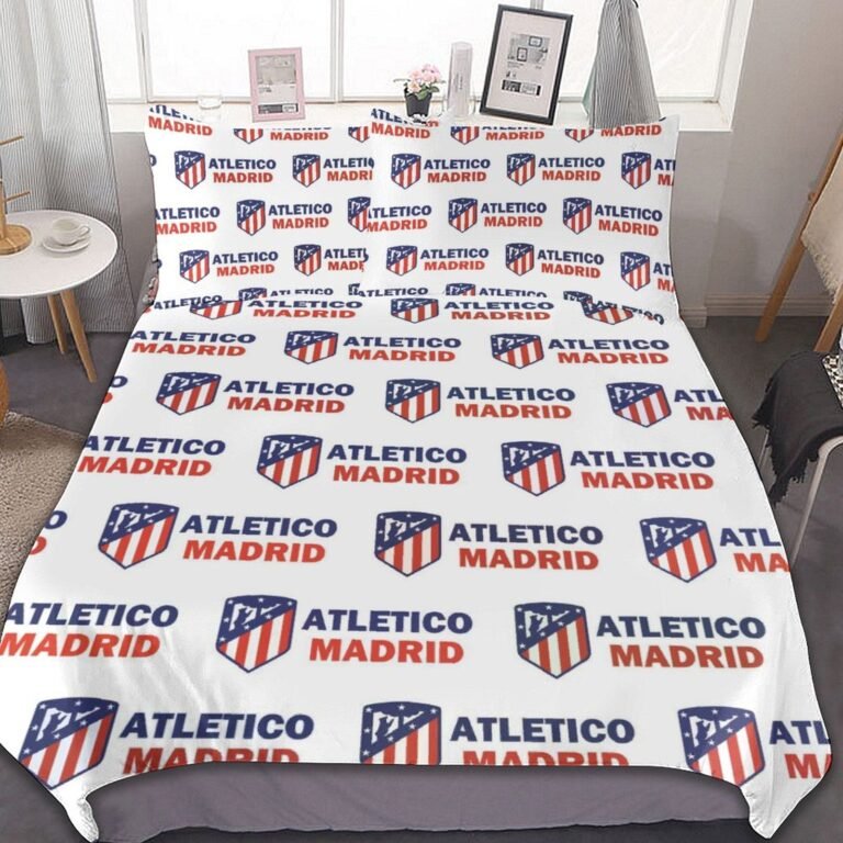 Atletico Madrid Bettwäscheset 3 Stück Kinder Erwachsene Steppdeckenbezug Steppdeckenbezug Multi Size Laken Set