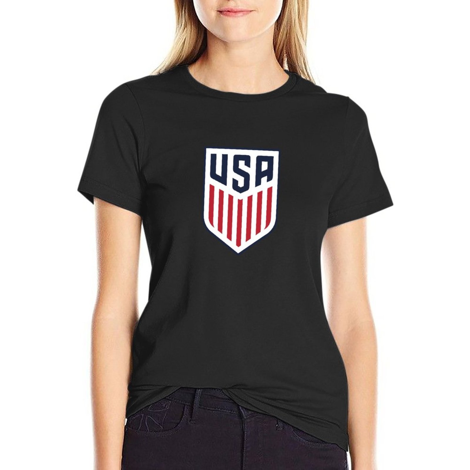 Vereinigten Staaten Damen Kurzarm Rundhals T-Shirt Casual Sommer Tops Vereinigten Staaten Damen Kurzarm Rundhals T-Shirt Casual Sommer Tops
