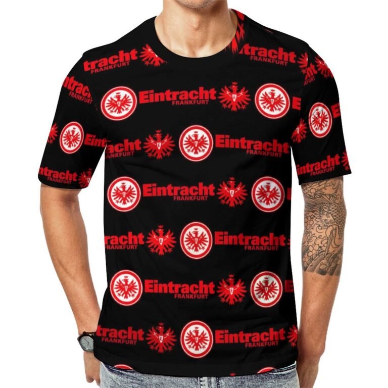 Eintracht Frankfurt 3D Vollständig Druck Kurzarm T-Shirts Beiläufige Tee Tops