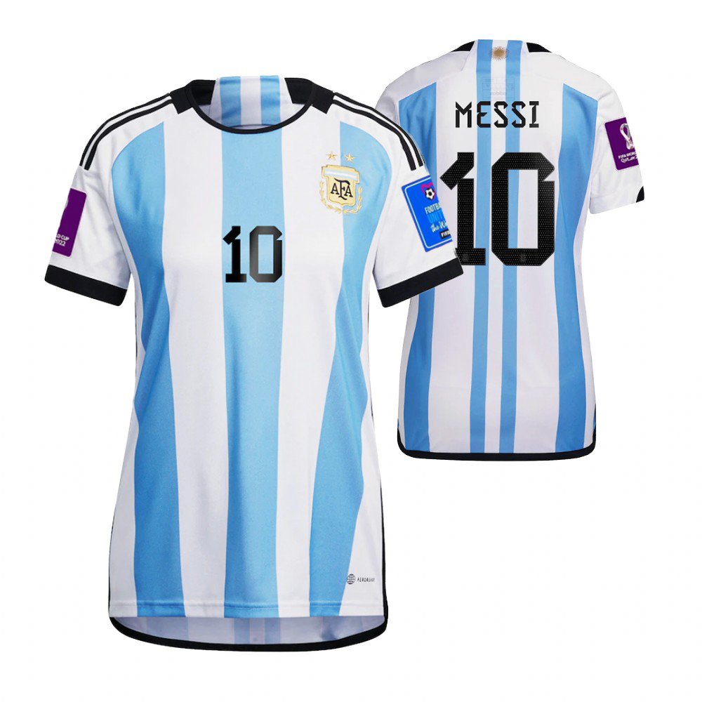 Frauen Argentinien Lionel Messi 10 Home Trikot WM 2022 Frauen Argentinien Lionel Messi 10 Home Trikot WM 2022