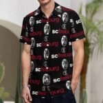 SC Freiburg Kurzärmelige Herrenhemden, Passform Sommer Kurzarm Casual Button-Down Hemden