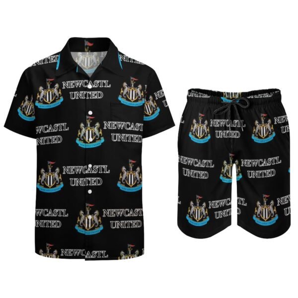 Newcastle United Lässiges Strandbekleidungsset Kurzärmeliges Hemd Plus Strandhose
