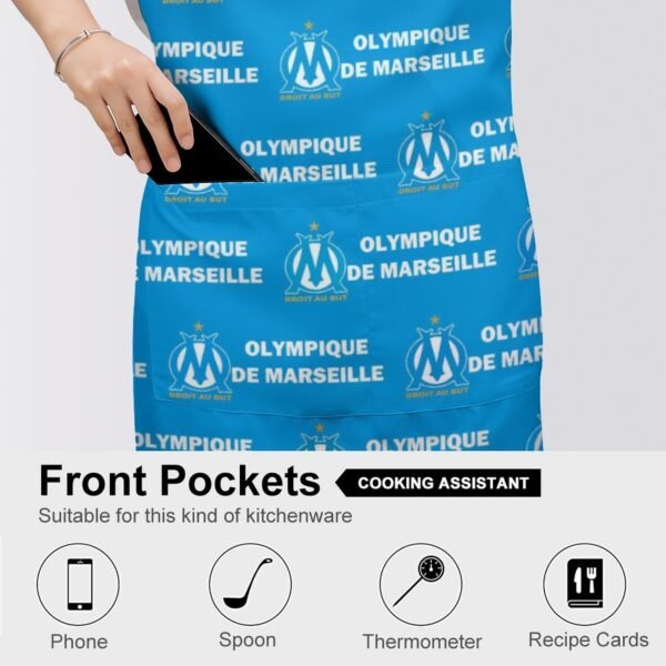 Olympique De Marseille Wasserdichte Schürze Wasserdichte Schürze Mit Taschen Für Küchenfarbe Und Mehr.