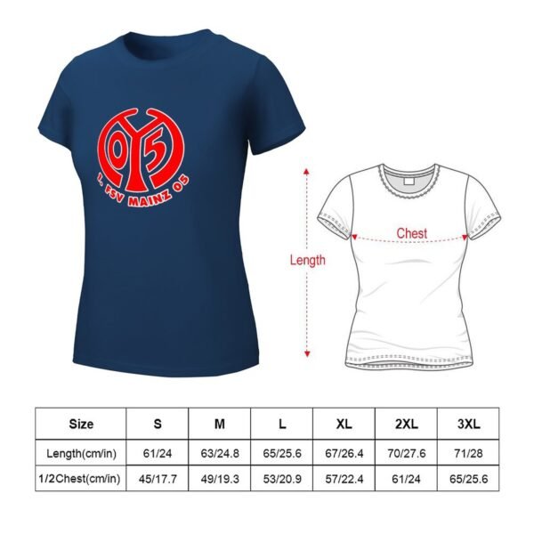 Mainz 05 Damen Kurzarm Rundhals T-Shirt Casual Sommer Tops