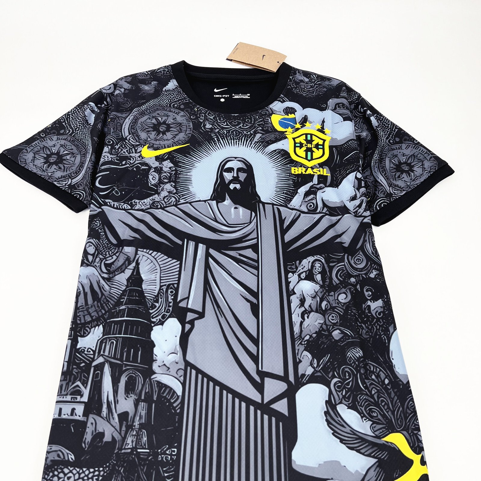 Brasilien Jesus Christus der Erlöser Sonderausgabe Trikot 2024-2025 - Schwarz Brasilien Jesus Christus der Erlöser Sonderausgabe Trikot 2024-2025 - Schwarz