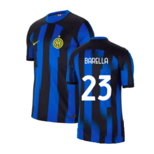 Inter Mailand Nicolo Barella 23 Home Trikot 2023-2024 ( Mit Sponsor )