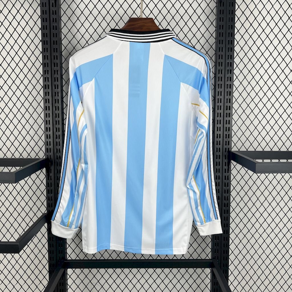 Argentinien Langarm Home Retro Trikot WM 1998 Argentinien Langarm Home Retro Trikot WM 1998
