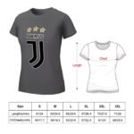 Juventus FC Damen Kurzarm Rundhals T-Shirt Casual Sommer Tops