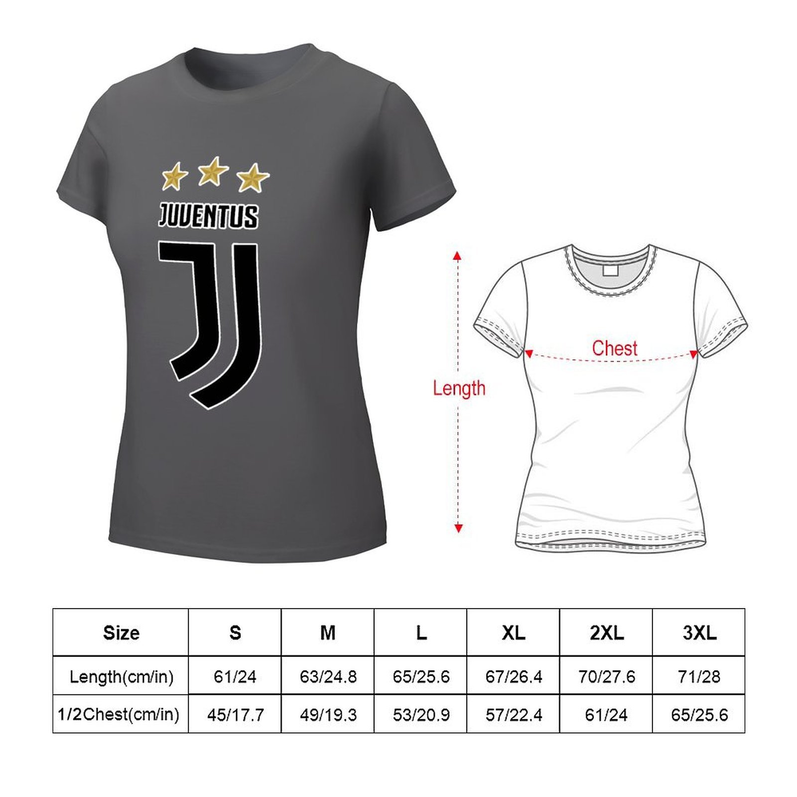 Juventus FC Damen Kurzarm Rundhals T-Shirt Casual Sommer Tops Juventus FC Damen Kurzarm Rundhals T-Shirt Casual Sommer Tops