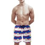 Uruguay Herren Badehose Schnelltrocknende Strandshorts Mit Tasche Kordelzug Shorts