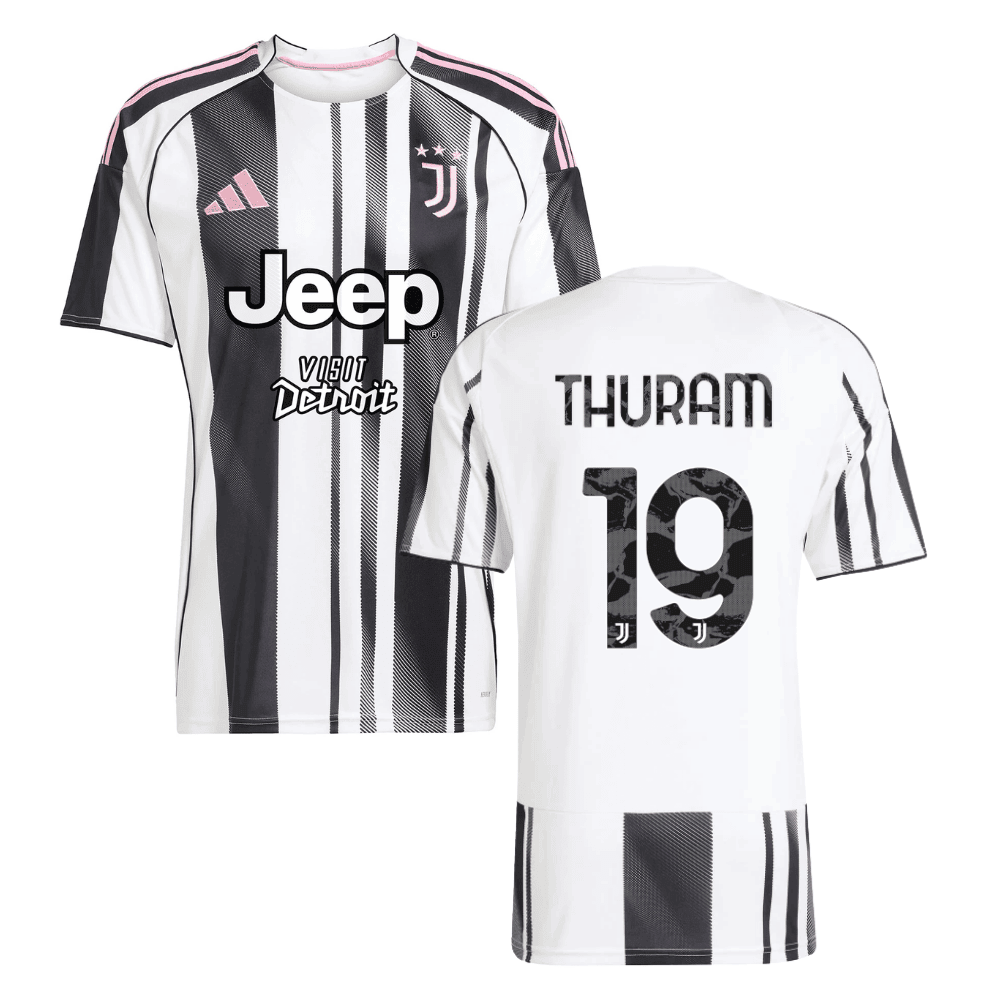 Juventus Khéphren Thuram 19 Home Trikot 2025-2026 Juventus Khéphren Thuram 19 Home Trikot 2025-2026