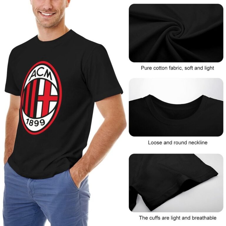 AC Mailand Core Stretch Slim Cneck Gildan Tee T-Shirt Herren
