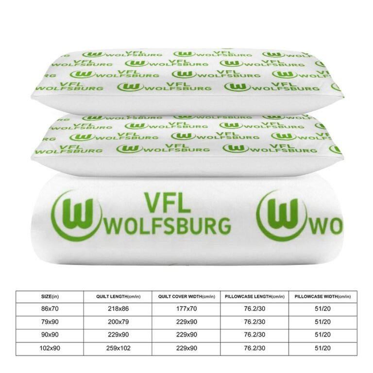 VfL Wolfsburg Bettwäscheset 3 Stück Kinder Erwachsene Steppdeckenbezug Steppdeckenbezug Multi Size Laken Set