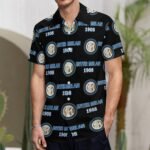 Inter Mailand Kurzärmelige Herrenhemden, Passform Sommer Kurzarm Casual Button-Down Hemden