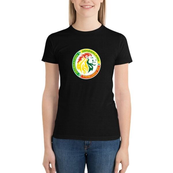 Senegal Damen Kurzarm Rundhals T-Shirt Casual Sommer Tops