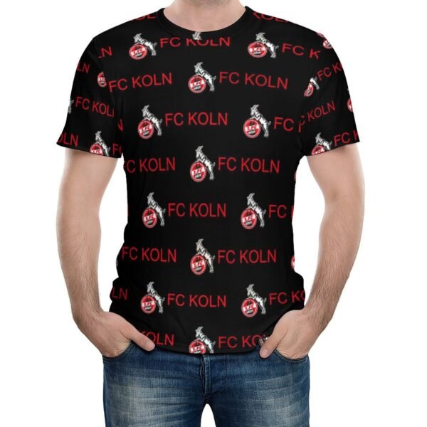 FC Köln Unisex 3D Vollständig Druck Kurzarm T-Shirts Beiläufige Tee Tops