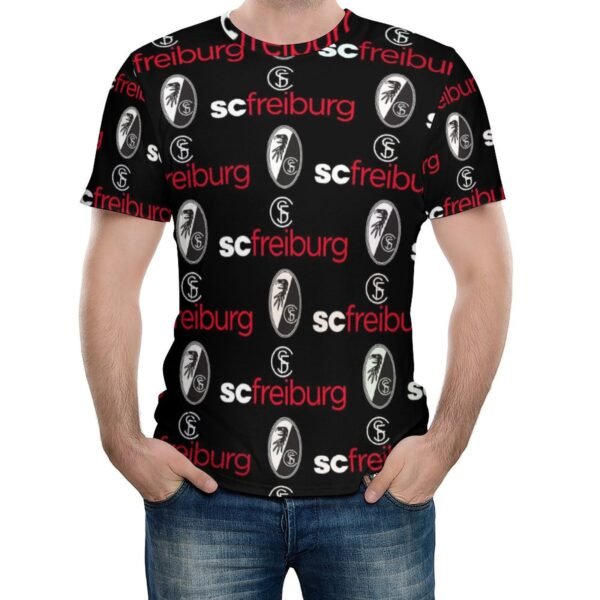 SC Freiburg 3D Vollständig Druck Kurzarm T-Shirts Beiläufige Tee Tops