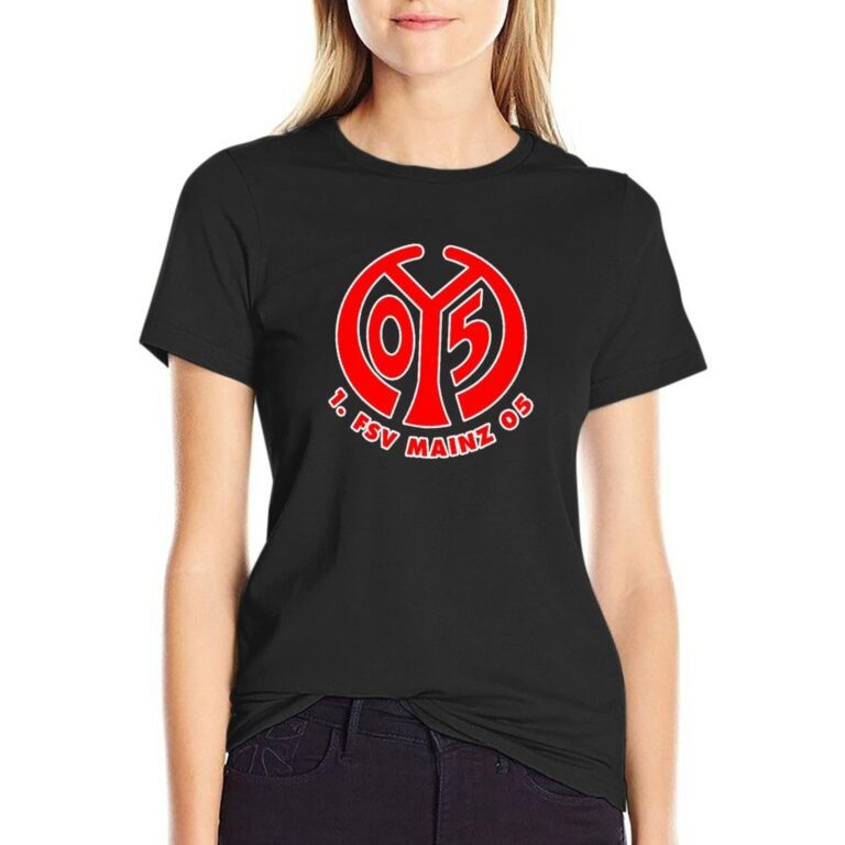 Mainz 05 Damen Kurzarm Rundhals T-Shirt Casual Sommer Tops