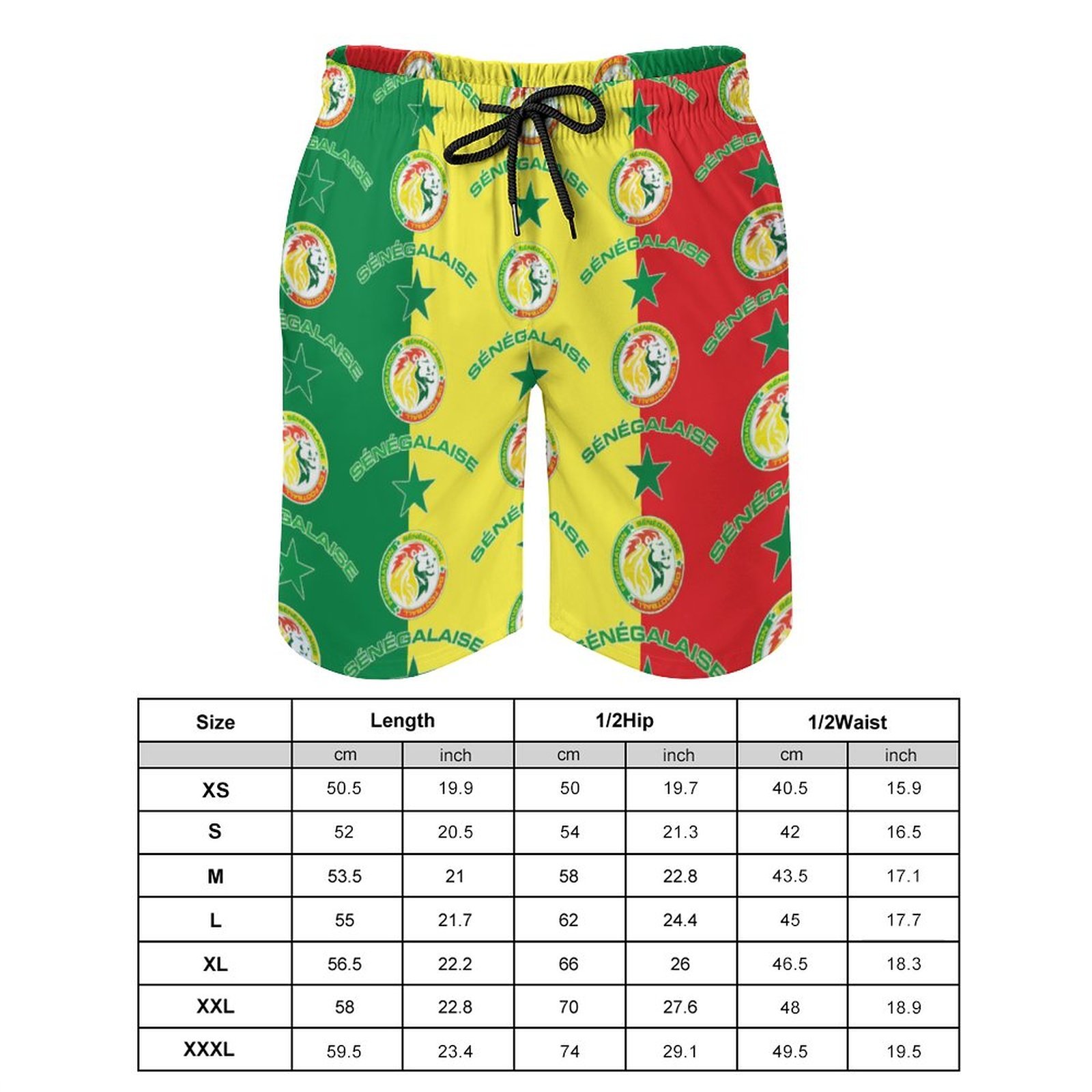 Senegal Herren Badehose Schnelltrocknende Strandshorts Mit Tasche Kordelzug Shorts Senegal Herren Badehose Schnelltrocknende Strandshorts Mit Tasche Kordelzug Shorts