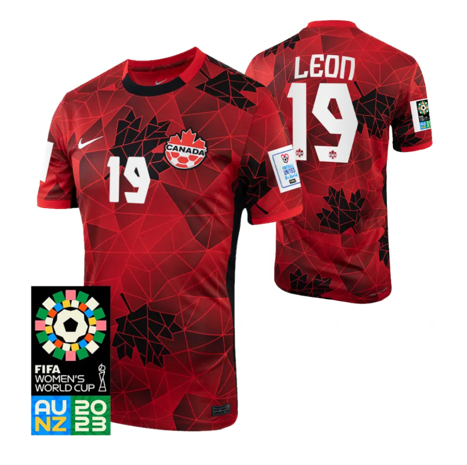 Kanada Adriana Leon 19 Home Trikot WM 2023 Kanada Adriana Leon 19 Home Trikot WM 2023