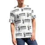 Juventus FC Unisex 3D Vollständig Druck Kurzarm T-Shirts Beiläufige Tee Tops