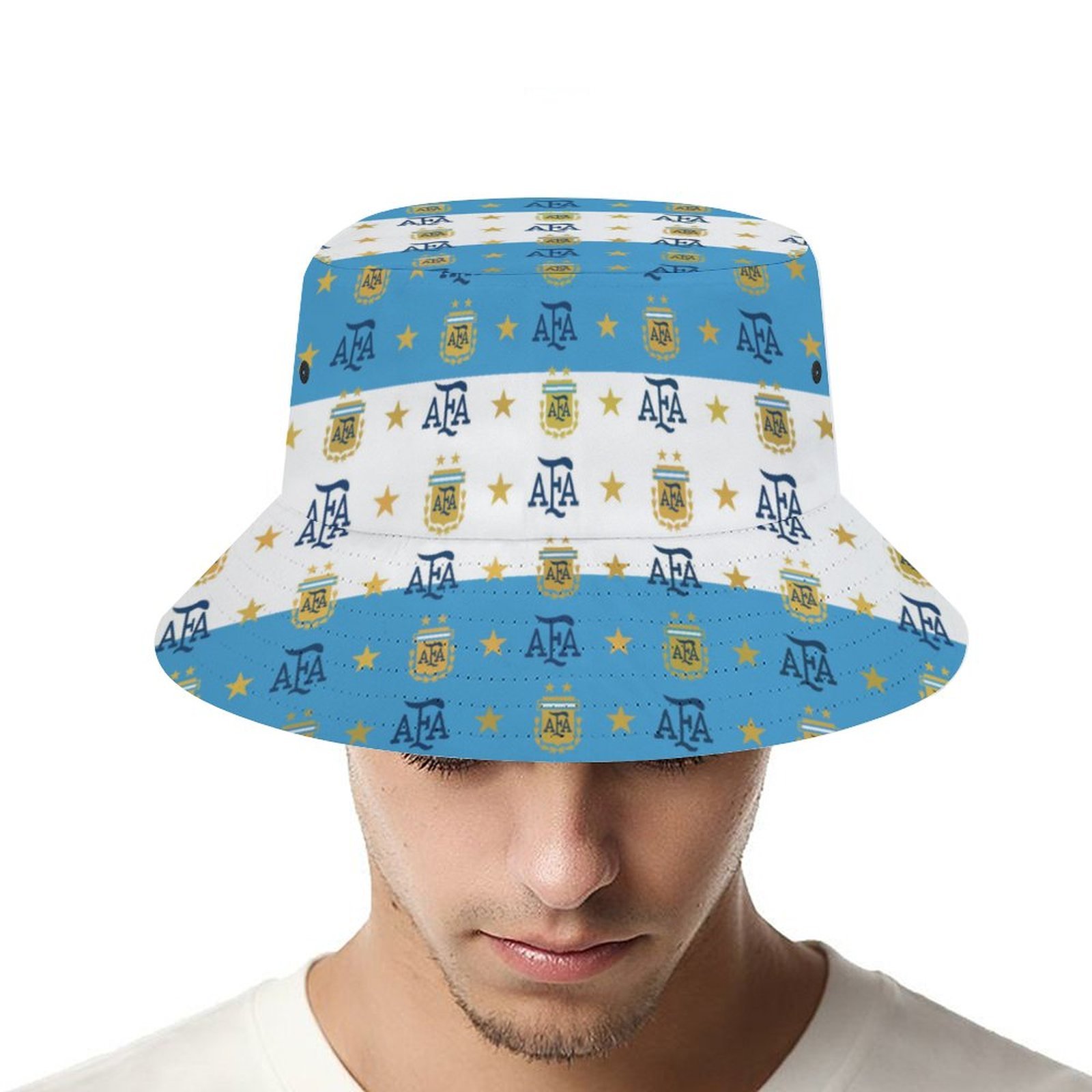 Argentinien Karomuster Sommer Sonnenhut Reversible Bucket Hat Argentinien Karomuster Sommer Sonnenhut Reversible Bucket Hat
