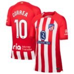 Atletico Madrid Angel Correa 10 Home Trikot 2023-2024 (Mit Riyadh Sponsors)