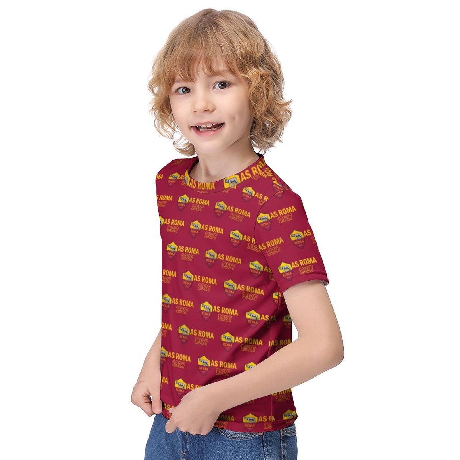 AS Rom Jungen Mädchen Kurzarm 3D-Druck T-Shirt Rundhals-Sommerhemd Tops AS Rom Jungen Mädchen Kurzarm 3D-Druck T-Shirt Rundhals-Sommerhemd Tops