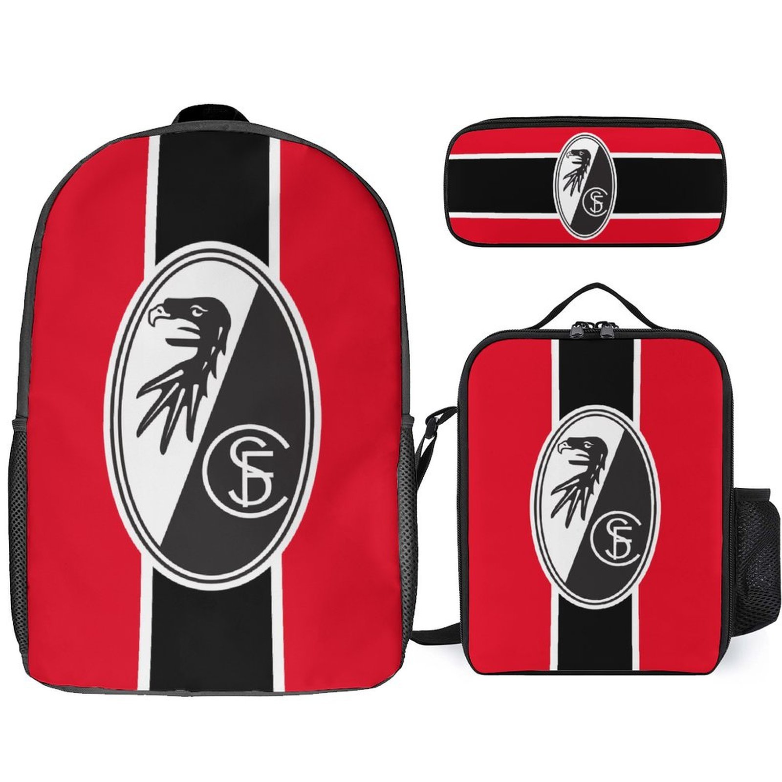 SC Freiburg Student Schulranzen Lunchbag Stifttasche Kombination SC Freiburg Student Schulranzen Lunchbag Stifttasche Kombination