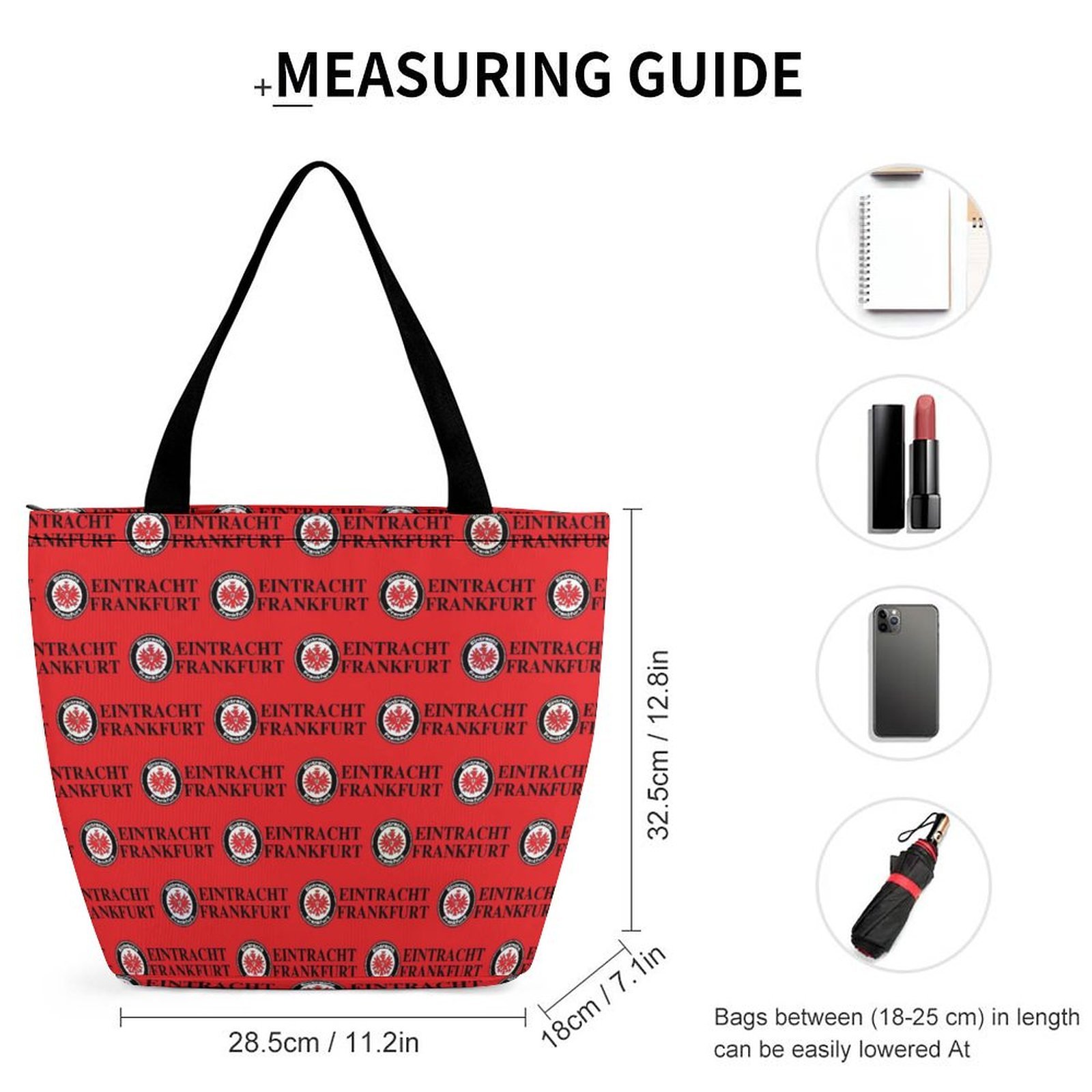 Eintracht Frankfurt Frauen Tragetasche Oxford-Stoff Einkaufsbeutel Tote Bag Eintracht Frankfurt Frauen Tragetasche Oxford-Stoff Einkaufsbeutel Tote Bag