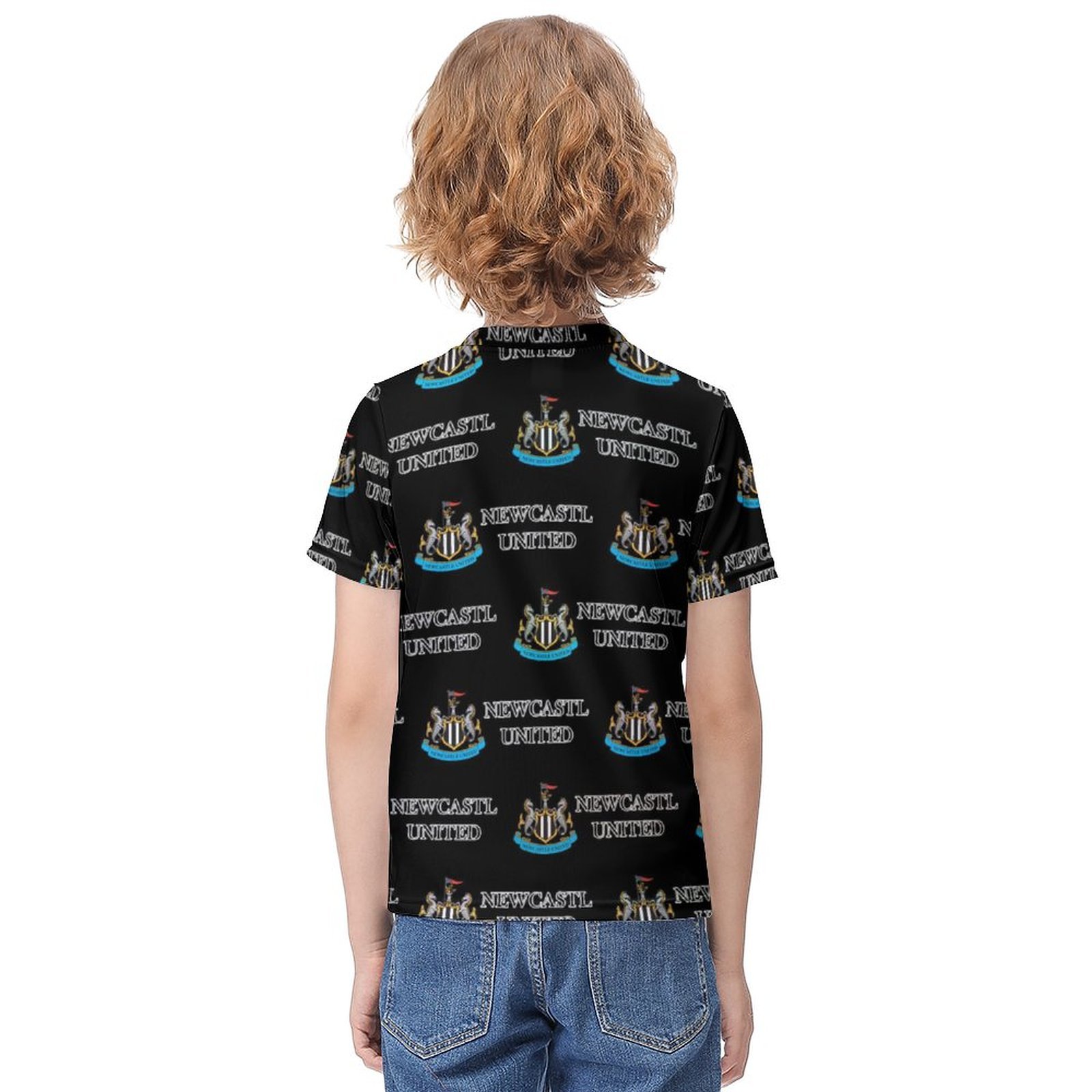 Newcastle United Jungen Mädchen Kurzarm 3D-Druck T-Shirt Rundhals-Sommerhemd Tops Newcastle United Jungen Mädchen Kurzarm 3D-Druck T-Shirt Rundhals-Sommerhemd Tops