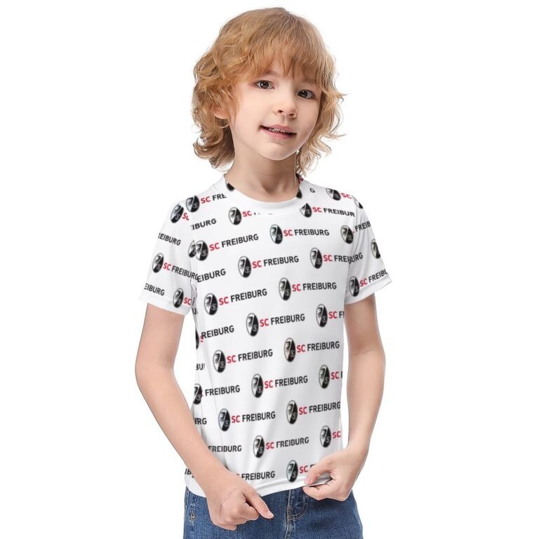 SC Freiburg Jungen Mädchen Kurzarm 3D-Druck T-Shirt Rundhals-Sommerhemd Tops