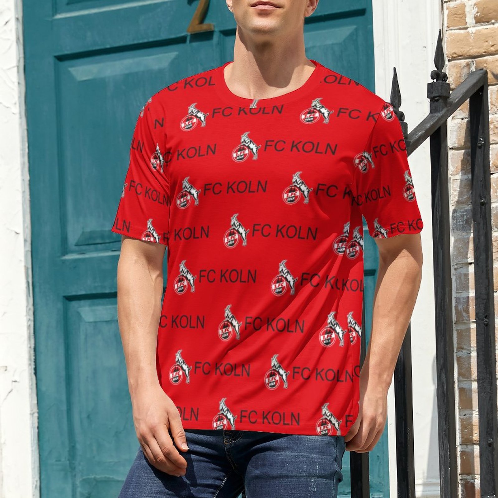 FC Köln Unisex 3D Vollständig Druck Kurzarm T-Shirts Beiläufige Tee Tops FC Köln Unisex 3D Vollständig Druck Kurzarm T-Shirts Beiläufige Tee Tops