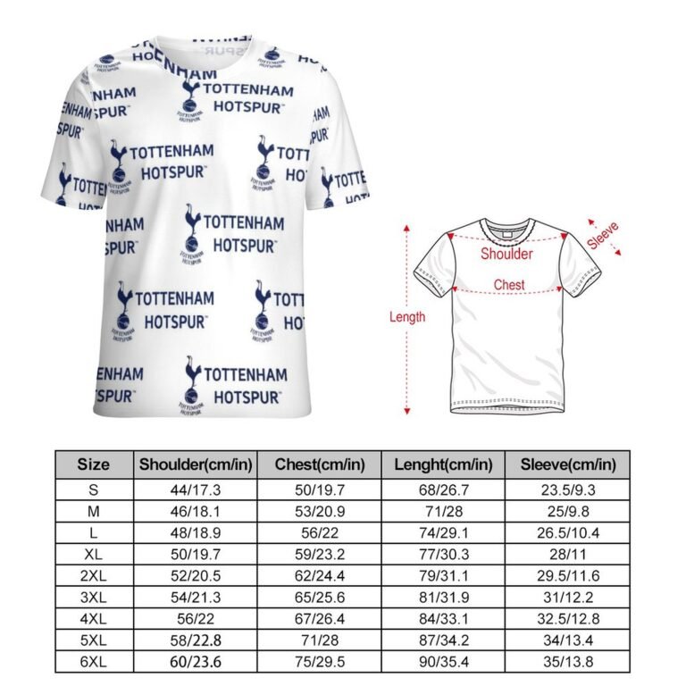 Tottenham Hotspur Unisex 3D Vollständig Druck Kurzarm T-Shirts Beiläufige Tee Tops