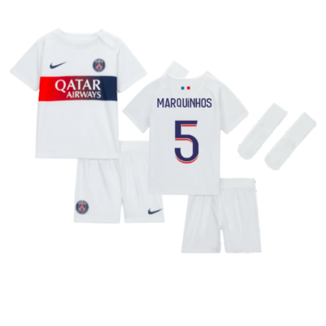 PSG Marquinhos 5 Auswärtstrikot Kinder Mini Kit 2023-2024