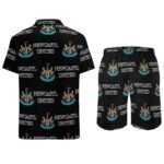 Newcastle United Lässiges Strandbekleidungsset Kurzärmeliges Hemd Plus Strandhose
