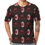 AC Mailand Unisex 3D Vollständig Druck Kurzarm T-Shirts Beiläufige Tee Tops